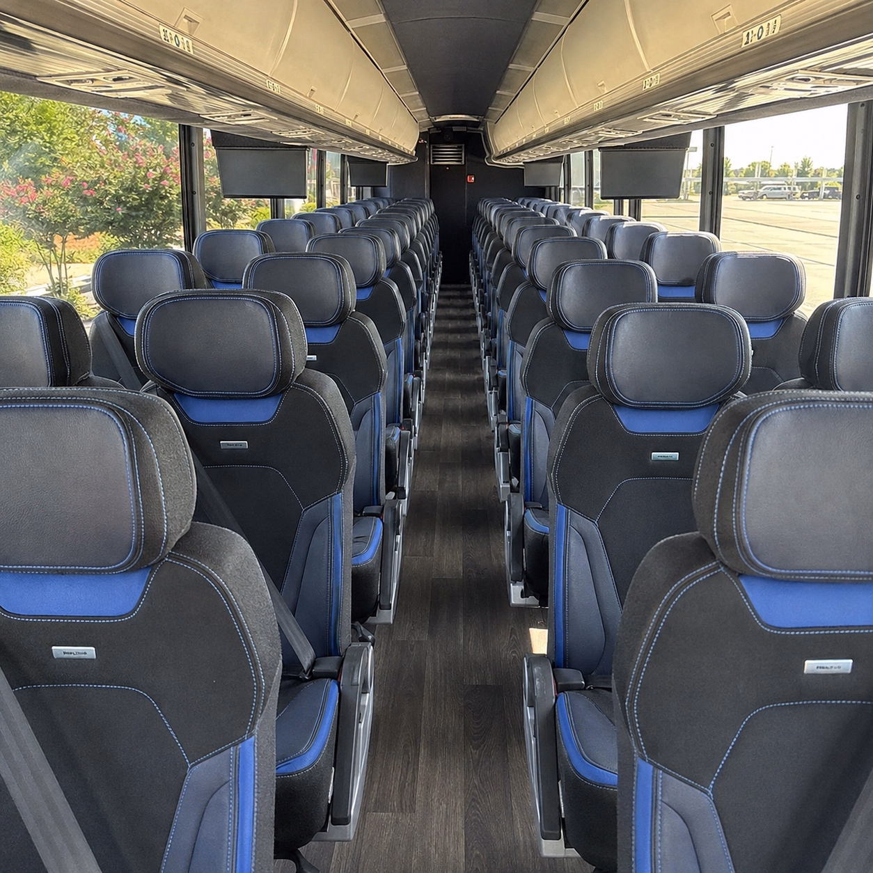 parker charter bus rental interior